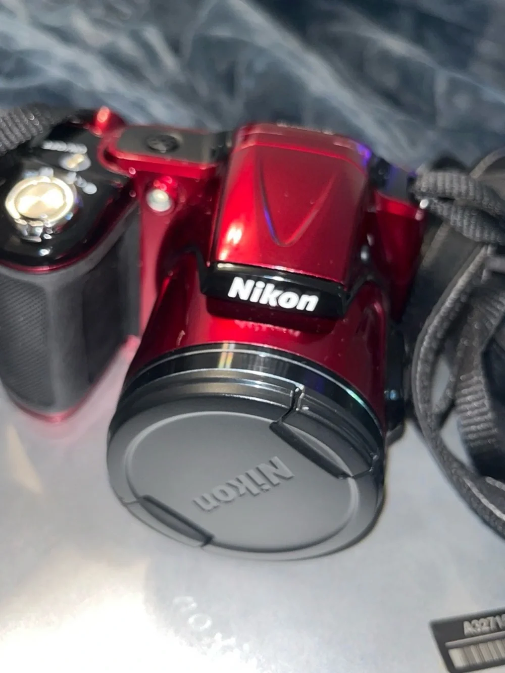 Nikon Red Digital Bridge Camera with Black Carry Case